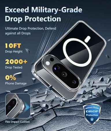 FNTCASE for Google Pixel 10 Case: Pixel 10 Pro Case Google 9/9 Pro Magnetic Clear Slim PhoneCase | Anti-Drop Shockproof Scratch Protective Thin Transparent Crystal Cell Phone Cover(Clear) - Image 5