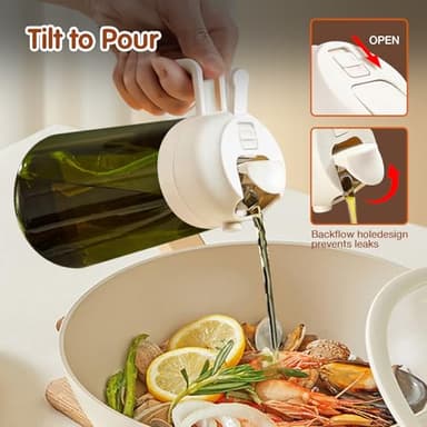 YARRAMATE 16oz/470ml Light-Blocking Dark Oil Sprayer for Cooking, 2 in 1 Olive Oil Dispenser Bottle for Kitchen, Premium Dark Green Glass Oil Bottle, Food-Grade Oil Mister for Air Fryer, BBQ (White) - Image 6