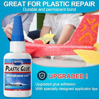 Super Glue for Plastic Repair, 30g Plastic Glue Strong Adhesive, Heavy Duty Glue for Acrylic, PLA, Toys, Car, Acrylic, ABS, PVC, Tube, DIY Kits, Vinyl, Nylon - Image 2
