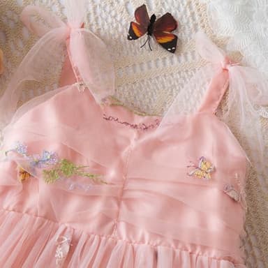 Nileafes Toddler Baby Girl Party Dress Floral Tutu Princess Elasticity Cake Smash Photo Shoot Dresses Size 4Y (3-4 Years, 120-Pink) - Image 4