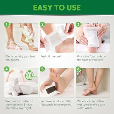 AOSORW Natural Cleansing Foot Pads - Ginger Mugwort Bamboo Vinegar - Premium Foot Care - Relieves Stress and Fatigue - Improves Sleep and Supports Body Cleansing - 30 Pads (Pack of 1) - Image 8