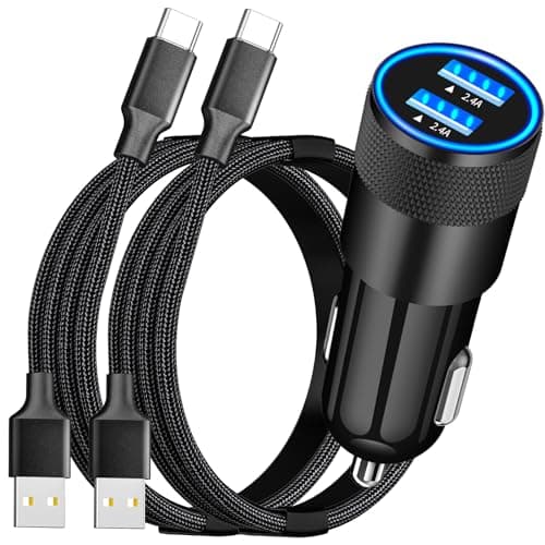【Apple MFi Certified】iPhone 16 Car Charger Fast Charging, Rombica 4.8A USB Car Power Cigarette Lighter USB-C Car Charger with 2Pack Tyep-C Braided Cable for iPhone 16 Pro/16 Pro Max/15/15 Pro/iPad Pro - Image 1