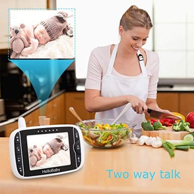 HelloBaby Baby Monitor with Remote Pan-Tilt-Zoom Camera and 3.2'' LCD Screen, Infrared Night Vision (Black) - Image 7