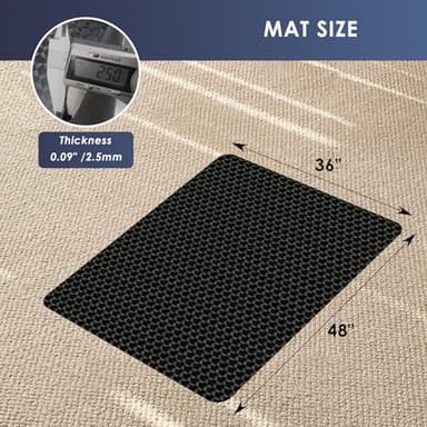 Vicwe Office Chair Mat for Carpet, 48"x36" Anti-Slip Waterproof Floor Protector Desk Chair Mat for Rolling Chairs, Heavy Duty Chair Mat with Studs,Easy Glide Floor Mat for Home,Gaming - Image 7