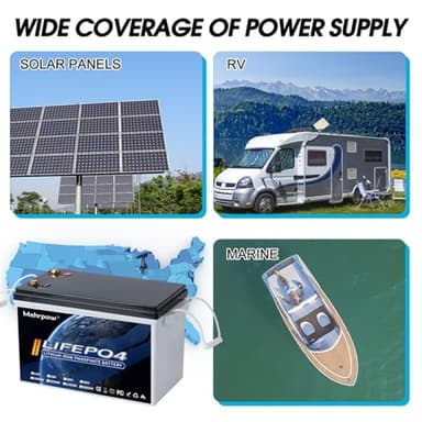 Mehrpow 12V 300Ah LiFePO4 Lithium high-capacity MINI Battery Bluetooth | 200A BMS, 8000 Cycles, 3840Wh, Low Temp Cutoff | Solar/RV/Trolling Motor, Marine, Off-Grid - Image 7