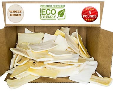 Premium Thick Cut Chips, Wholegrain Rawhide (Last Much Longer Than Traditional Chips). 100% Natural. Great Behavioral Dog Chew Treat Solution. No Preservatives. (5 Pounds) - Image 1