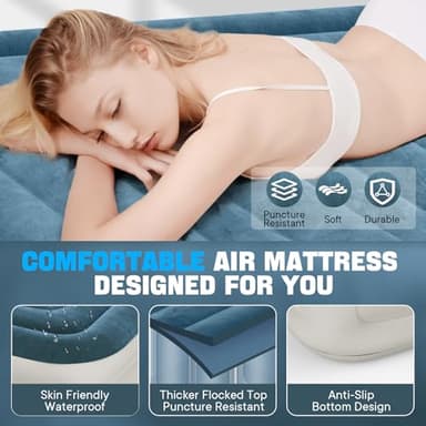 VOSSER Twin Air Mattress with Built-in Pump,Fast & Easy Inflation/Deflation Inflatable Mattress, Foldable Blow Up Mattress with Storage Bag, Inflatable Bed for Home, Camping & Guests - Image 4