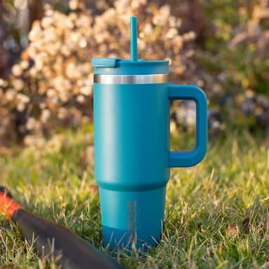 BJPKPK 40 oz Insulated Tumbler With Lid And Straw Stainless Steel Tumblers Cup With Handle For Women And Men,Mint - Image 5