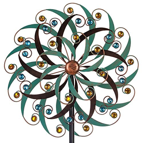VEWOGARDEN 20" Dia Large Wind Spinner, Outdoor Metal Windmill Spinner - Yard Art Spinner Wind Catchers Sculpture for Patio, Lawn & Garden Decor - Image 1
