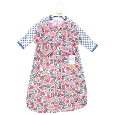 Hudson Baby Unisex Baby Cotton Long-Sleeve Wearable Sleeping Bag, Sack, Blanket, Pink Blue Pretty Floral, 12-18 Months - Image 2