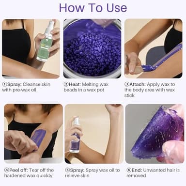 BLITZWAX Brazilian and Bikini Waxing Kit for Women, Hard Wax Warmer for Face, Legs and Body, At Home Hair Removal Kit, Beginner Friendly, Fast Heating, 51 Accessories, 6 Types Wax Bean Formula - Image 7