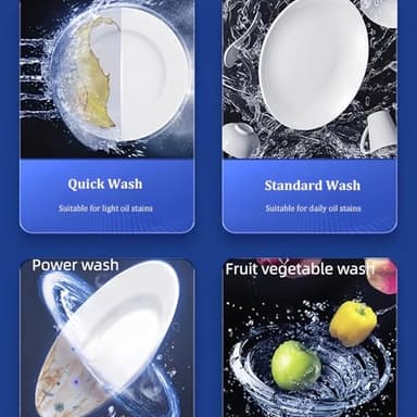 Dishwasher Tabletop Dishwasher Portable Small Fully Automatic 4 Washing Modes and Drying Function Can be connected to the faucet and manually filled with water - Image 3