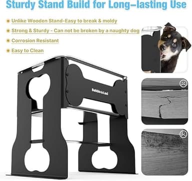 2.4 Gallon Elevated Large Dog Water Bowl,14" Raised Stainless Steel Bowl with Stand for Large Breed, Full Metal Dog Feeding Station for Relief Joint Pressure, Easy Clean for Indoor & Outdoor Uses - Image 4