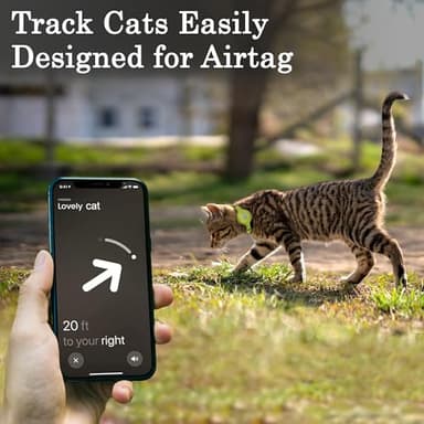 OOPSDOGGY Leather AirTag Cat Collar with Bell - Non Breakaway Kitten Collar with Apple Air Tag Holder - Lightweight GPS Pet Collars for Girl Boy Cats, Small Dogs, Puppies (Lime Green) - Image 2