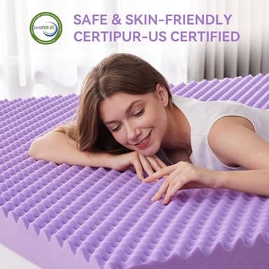 SINWEEK 2 Inch Egg Crate Memory Foam Mattress Topper Twin Size, Soft Mattress Pad for Back Pain Relief, Bed Topper, CertiPUR-US Certified - Image 5