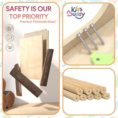 Pikler Triangle Set with Cushion 9 in 1 Climbing Toys for Toddlers 1-3 Indoor Baby Gym Toddler Montessori Toys Wooden Climbing with Maze, Shape Sorting, Dinosaur Car - Image 7
