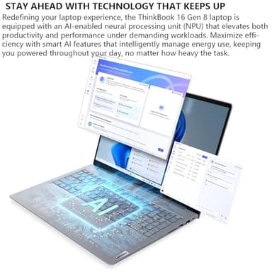 Lenovo ThinkBook 16 Gen 8 16" FHD+ Business AI PC Laptop Computer, Intel 16-Core Ultra 7 255H (Beat i7-13900H), 64GB DDR5 RAM, 2TB PCIe SSD, WiFi 6E, Bluetooth 5.3, Fingerprint Reader, Windows 11 Pro - Image 9
