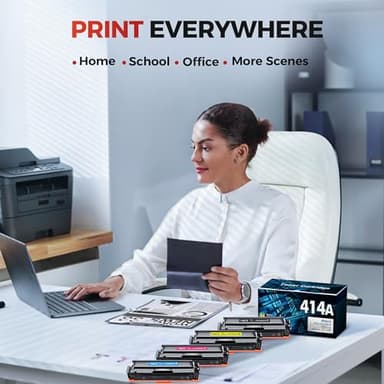 414A Toner Cartridges 4 Pack - Replacement for HP 414A Toner Cartridges 4 Pack HP 414A Black Toner to use with HP Color Pro MFP M479fdw M479fdn M454dw M454dn Printer, W2020A, with CHIP - Image 6