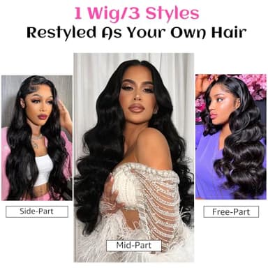 YUNXING 28 Inch 13x6 Lace Front Wigs Human Hair 200% Density Body Wave Lace Front Wigs Human Hair Pre Plucked Glueless Wigs Human Hair For Women HD Lace Frontal Wig Human Hair With Baby Hair - Image 7