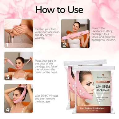 ParaFaciem Reusable V Line Mask Facial Slimming Strap Double Chin Reducer Chin Up Mask Face Lifting Belt V Shaped Slimming Face Mask - Image 5