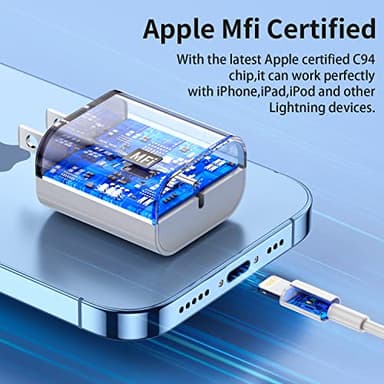 USB C Fast Charging 2Pack 25W Type C Wall Charger Block With 6FT Long USB C to Lightning Cable Compatible With Phone 14Pro/13 Pro/12/12 Pro Max/11/XS Max/XS/XR/X/8 - Pink - Image 2