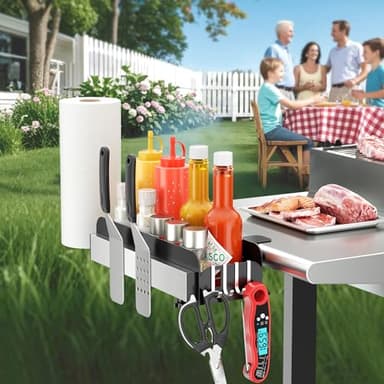 niffgaff Griddle Caddy for 28"/36" Blackstone/Weber/Char-Broil Griddle/Prep Cart, Space Saving Grill Caddy, BBQ Caddy Storage Organizer with Magnetic Holder & Paper Towel Holder & J-Hooks - Image 2