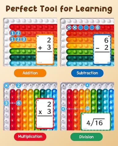 JoyCat Flash Cards for Kids Ages 4-8, Math Flash Cards & Chart, Math Learning Tools Game for Addition Subtraction Division Multiplication, Fit for Kindergarten 1st 2nd 3rd 4th 5th 6th Grade - Image 6