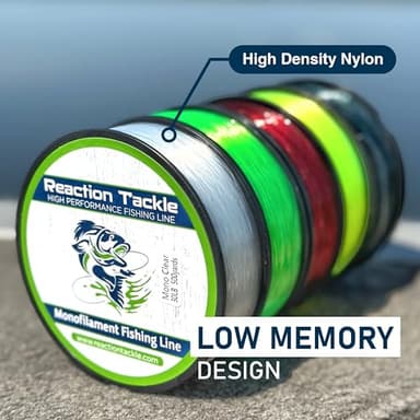 Reaction Tackle Monofilament Fishing Line- Strong and Abrasion-Resistant Nylon Mono Fishing Line, Freshwater and Saltwater Fishing Line Clear 20/800 - Image 4