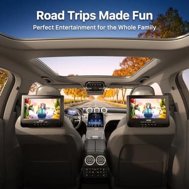 OTIC 10.1" Dual Car DVD Players Portable Screen Headrest Video Player with Remote, 5 Hours Rechargeable Battery, Last Memory, DVD Player for Car Support USB/SD Card - Image 3