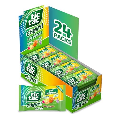 TIC TAC CHEWY! Sour Adventure Candy, Bulk 24 Pack, Sour Candy, 1.8 oz Each (Packaging May Vary) - Image 1