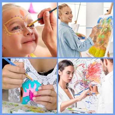 ESRICH Paint Brushes Set,20 Pack 240 Pcs Nylon Hair Paintbrushes Round-Pointed Tip Paint Brush,Artist Paint Brushes for Acrylic Painting,Acrylic Oil Watercolor Face Arts,Kids Adult Drawing - Image 6