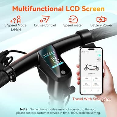 TST Electric Scooter for Adult, Up to 19 MPH and 20 Miles Long Range E Scooter, 8.5"/10" Solid and Pneumatic Tire, Portable Folding EScooter with Dual Brakes, Commuting Escooter App Control - Image 5