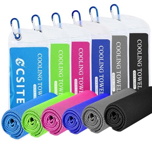CSITE Cooling Towels for Neck and Face - 6 Pack 47x12 Inch Ice Cold Microfiber Towels, Soft & Breathable Cooling Towel for Hot Weather, Sports, Yoga, Workout, Running, Golf, Camping - Image 1