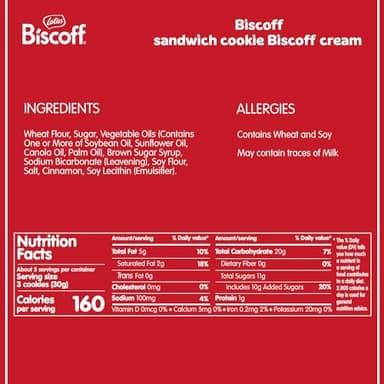 Lotus Biscoff Sandwich Cookies, Biscoff Cream, 15 Cookies per pack, 5.29 Ounce (Pack of 9) - Image 2