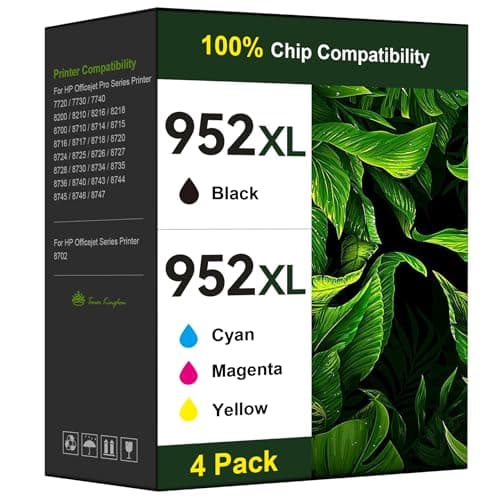 Toner Kingdom Ink Cartridges Remanufactured for HP 952 XL Ink Cartridge Combo Pack Work for HP OfficeJet 8702 OfficeJet Pro 7720 7740 8210 8710 8720 8730 8740 Series (4 Pack Black Cyan Yellow Magenta) - Image 1