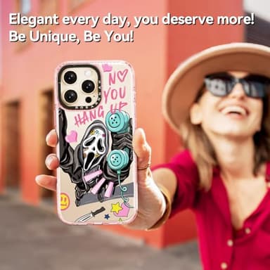 Rosarnnah Compatible for iPhone 16 Pro Max Case Cute - Durable Shockproof 6.6 ft Drop Impact Phone Case - Glitter Pink Funny Skeleton Design for iPhone 16 Pro Max 6.9" - Image 6