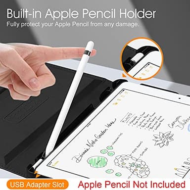Fintie Rotating Case for iPad 9th Generation (2021) / 8th Generation (2020) / 7th Gen (2019) 10.2 Inch - 360 Degree Rotating Stand Cover with Pencil Holder, Auto Wake Sleep, Black - Image 5