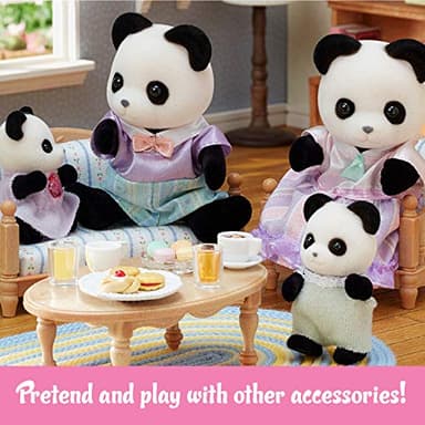 Calico Critters Pookie Panda Family, Dolls, Dollhouse Figures, Collectible Toys with 4 Figures Included - Image 4
