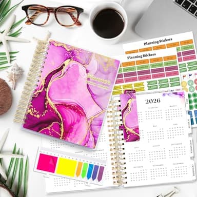 Planner 2025-2026, 18 Months Academic Daily Weekly Monthly Planner Yearly Agenda July. 2025–Dec. 2026, 7.9" x 9.8", Page Tabs, Separator Page, Pocket Folder, Bookmark, Stickers, Sticky Note Set - Image 8