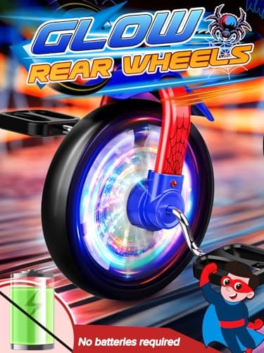 Tricycle for Toddlers 1-3 3-5 Year Olds, Spider Toddler Bike Baby Balance Bike with Colorful Lighting Wheels & Large Basket, Birthday Gift and Toy for 1 2 3 4 5 Year Olds Boys and Girls - Image 7