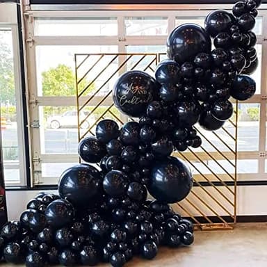 Voircoloria 130pcs Black Balloons Different Sizes 18" 12" 10" 5" Party Latex Balloons for Birthday Graduation Baby Shower Anniversary New Year Holiday Party Decorations - Image 7