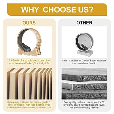 Cat Wheel, 43" L Large Cats Exercise Running Wheel, Cat Treadmill for Indoor Cats - Image 4