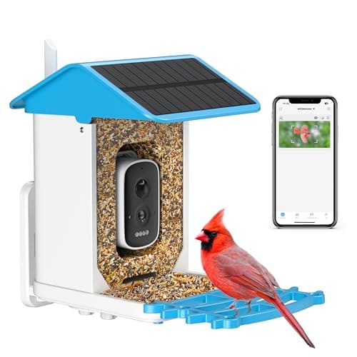 Smart Bird Feeder with Camera, Solar Powered, AI Recognition, Auto-Capture & Instant Notify, Identify 11,000+ Birds, 2K HD Footage, for Bird Enthusiasts, Outdoor Garden. - Image 1