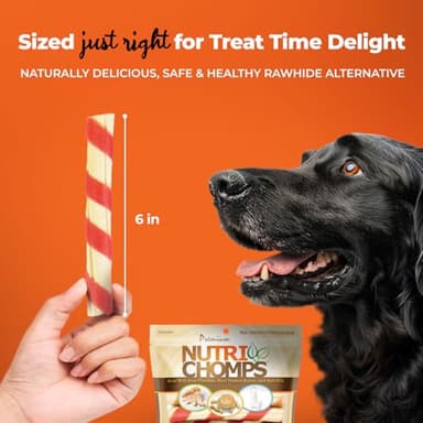 NutriChomps Dog Chews – 6-inch Twists, Easy to Digest, Rawhide-Free Dog Treats, Healthy, 12 Count, Real Chicken, Peanut Butter and Milk flavors - Image 4