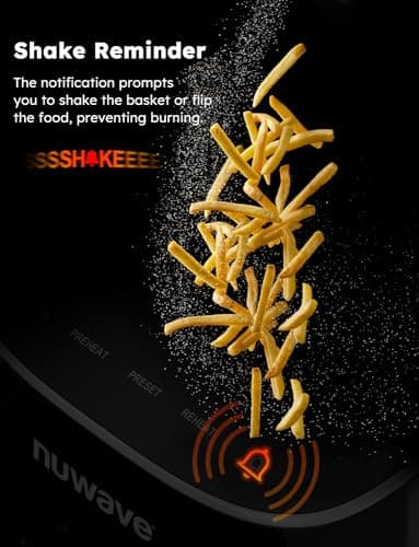 Nuwave Brio Plus 8 Qt Air Fryer, PFAS Free, New & Improved, Digital Touch Screen, Cool White Display, 50°F~400°F in Precise 5°, 5 Cook Functions, 100 Presets & 50 Memory, 3 Wattages 700, 1500, 1800 - Image 3