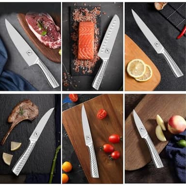 imarku Knife Set,14-Piece Knife Sets for kitchen with block,Premium One-Piece Kitchen Knife Set with Sharpener,High Carbon Stainless Steel Knives Set for Kitchen,Silver,Dishwasher Safe - Image 3