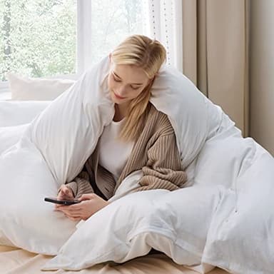 Bedsure White Duvet Cover Queen Size - 3 Pieces Prewashed Extra Soft Bedding Set, Includes 1 Duvet Cover 90x90 Inches with Zipper Closure & 2 Pillow Shams, Comforter Not Included - Image 3