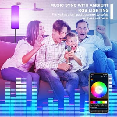 FRIDEKO HOME 2 Pack Floor Lamps for Living Room, Dimmable Colors Temperature & Brightness, Modern Floor Lamp with Remote, Tall Standing Lamps for Living Room Bedroom Office, Beige Shade 9W Smart Bulb - Image 5