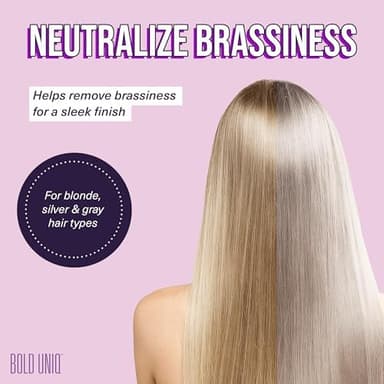 Bold Uniq Purple Hair Mask - Toner For Blonde, Platinum, Bleached, Silver, Gray, Ash & Brassy Hair - Remove Yellow Tones & Condition Dry, Damaged Hair - Cruelty Free & Vegan - 6.76oz - Image 4
