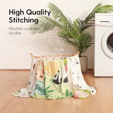 LITTLE SPUD Muslin Swaddle Blankets, Nursery Receiving Blankets for Girls & Boys, Soft & Breathable Baby Muslin Swaddle, Large 47 x 47 inches, New Born Essentials, 4 Pack, Pink Rabbit - Image 7